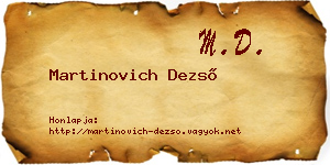 Martinovich Dezső névjegykártya