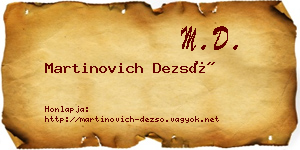 Martinovich Dezső névjegykártya